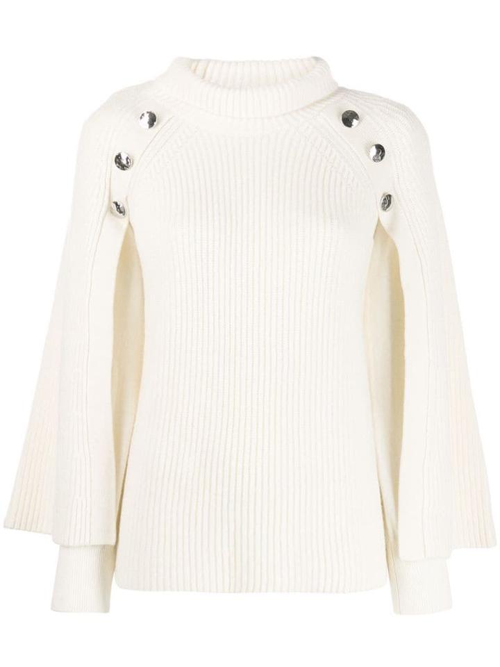 Paule Ka Button-detail Knit Sweater - Neutrals