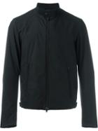 Herno Band Collar Zipped Jacket, Men's, Size: 50, Black, Polyester/polytetrafluoroethylene Ptfe/polyamide/spandex/elastane