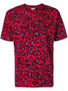 Kenzo Logo Leopard Print T-shirt - Red