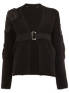 Sacai Belted Cardigan, Women's, Size: 3, Black, Wool