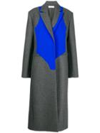 Nina Ricci Contrasting Panel Long Coat - Grey