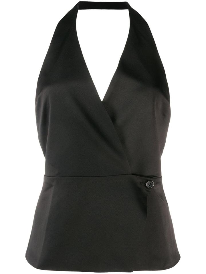 Blanca Wrap Front Blouse - Black