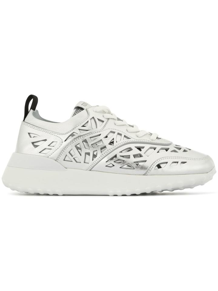 Tod's Stencil Cut Sneakers - Silver