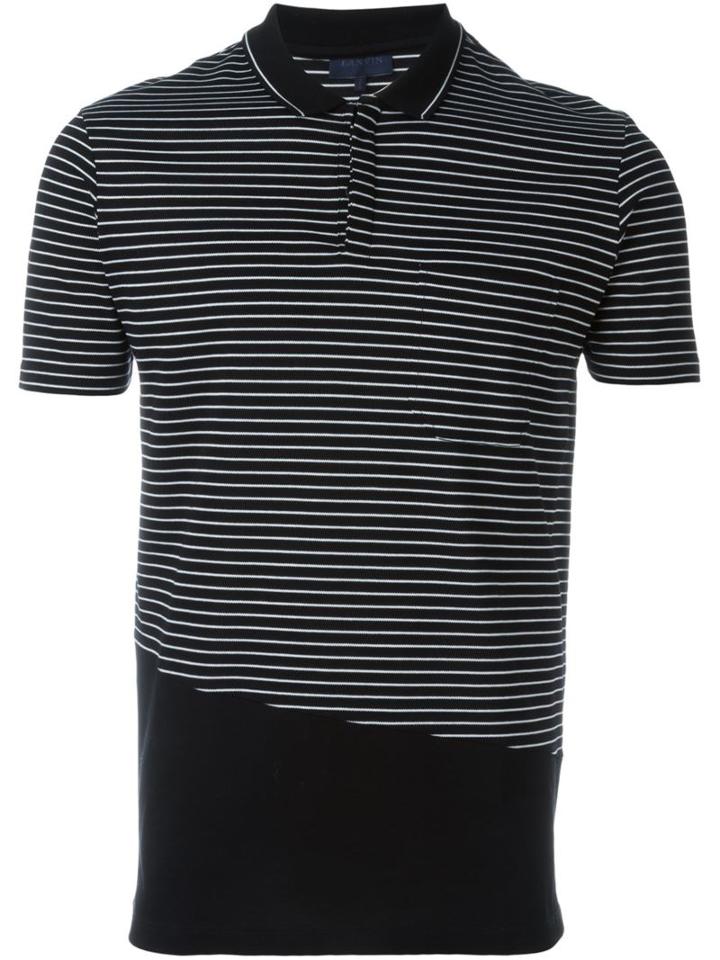 Lanvin Striped Cut Polo Shirt