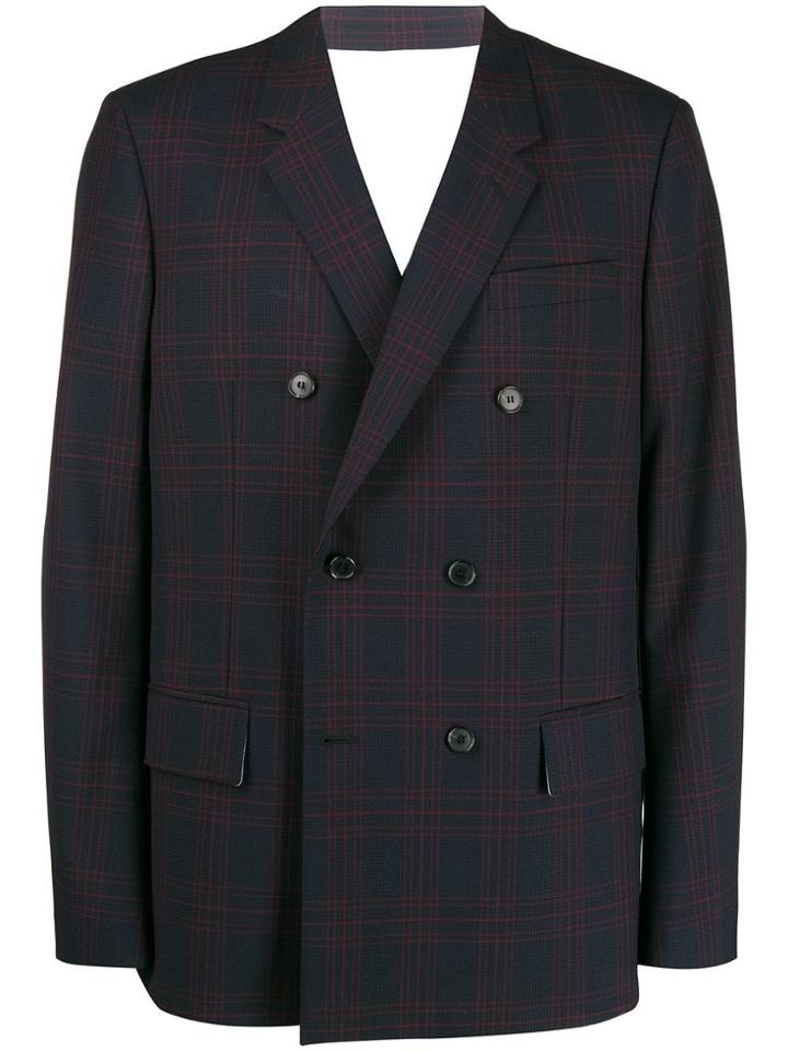 Calvin Klein 205w39nyc Checked Double-breasted Blazer - Blue