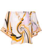 Emilio Pucci Printed Off-the-shoulder Blouse - Multicolour