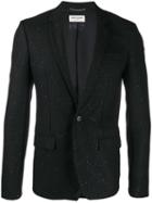 Saint Laurent Pinstriped Thread Blazer - Black