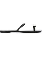 Casadei Soraya Flat Sandals - Black
