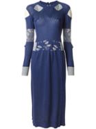 Maison Margiela Ribbed Knit Dress, Women's, Size: S, Blue, Silk