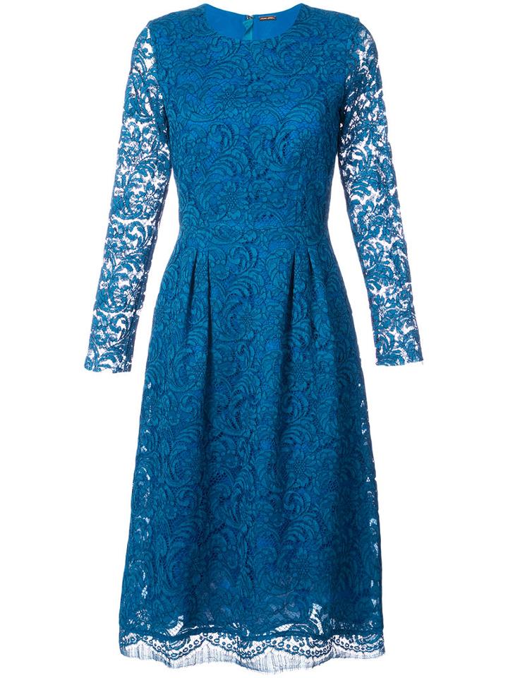 Adam Lippes - Flared Lace Dress - Women - Silk/cotton/nylon/viscose - 6, Blue, Silk/cotton/nylon/viscose