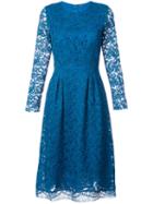 Adam Lippes - Flared Lace Dress - Women - Silk/cotton/nylon/viscose - 6, Blue, Silk/cotton/nylon/viscose