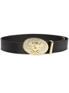 Versace Medusa Oval Buckle Belt - Black