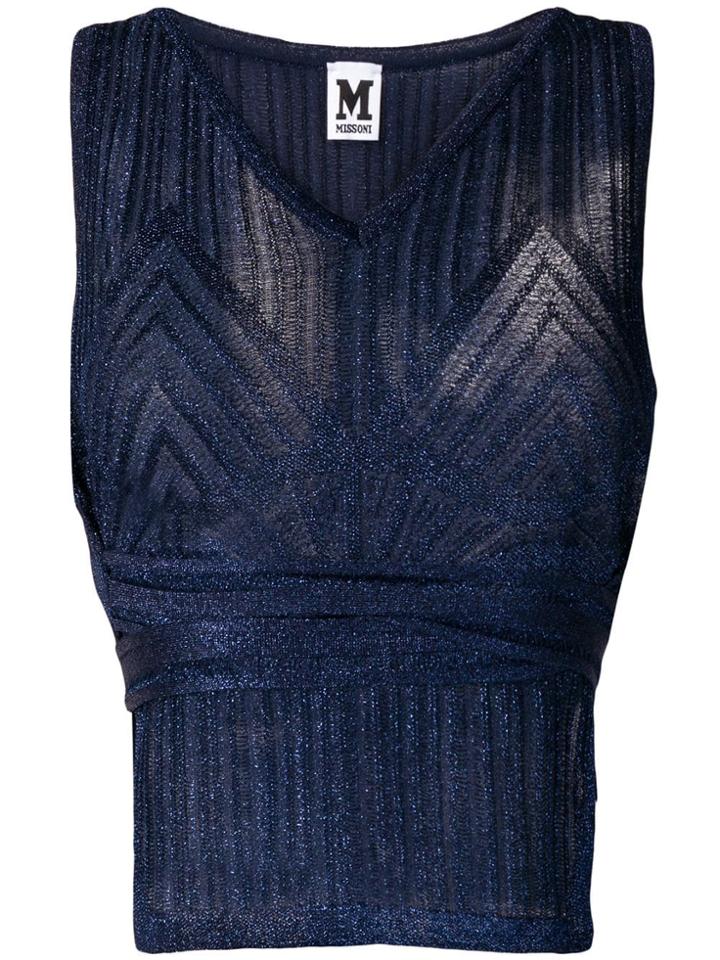 M Missoni Wrapped Waist Top - Blue