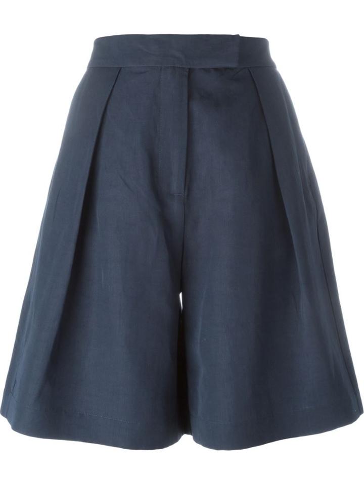 Ymc A-line Shorts, Women's, Size: 8, Blue, Lyocell/linen/flax/polyamide