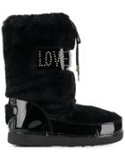 Love Moschino Quilted Patent Snow Boots - Black