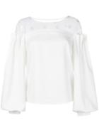 Jovanna - Play Nice Dots Blouse - Women - Polyester - 6, White, Polyester
