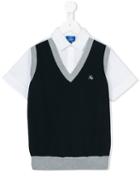 Fay Kids - Tank Top Shirt - Kids - Cotton/spandex/elastane - 2 Yrs, Blue