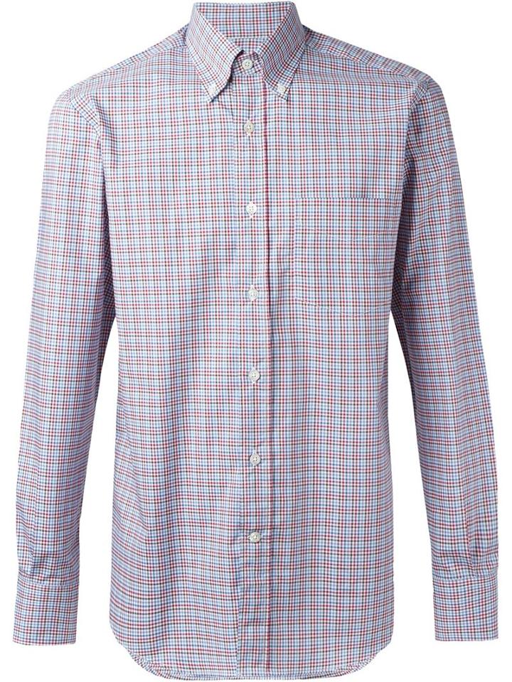Canali Double Checked Button Down Shirt