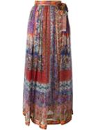 Etro Floral Print Maxi Skirt, Women's, Size: 40, Red, Silk/acetate/cotton