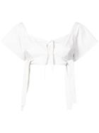 Isa Arfen Shortsleeved Cropped Blouse - White