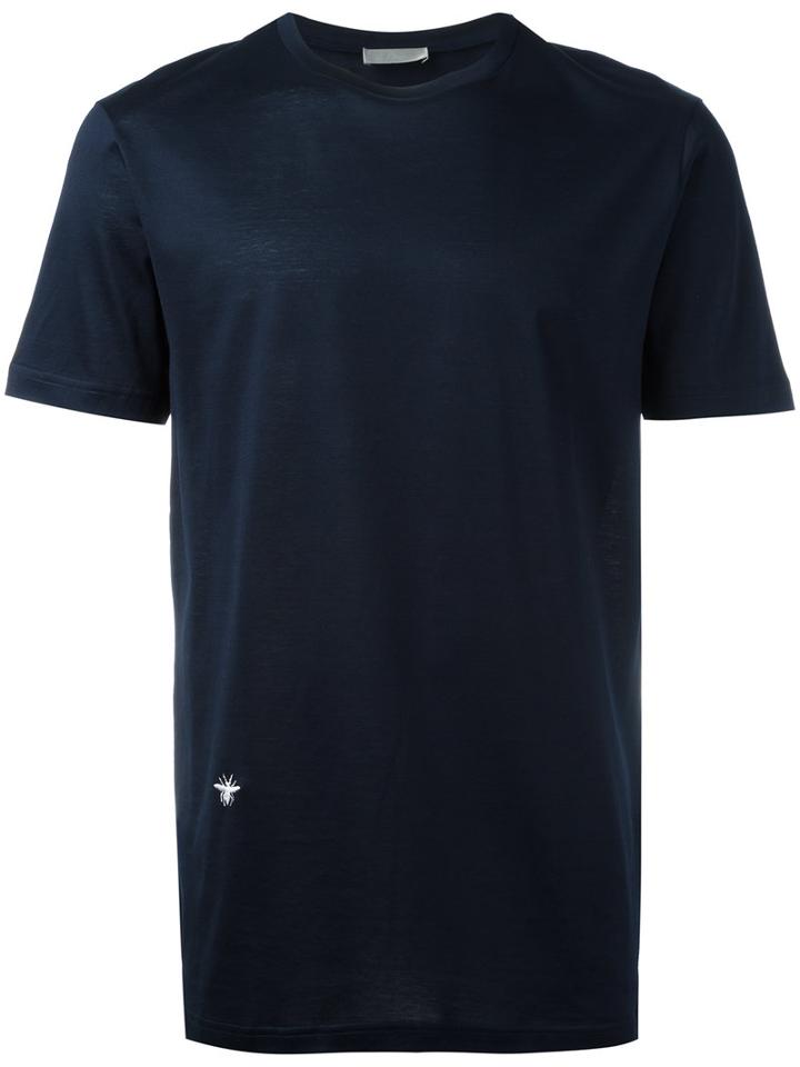 Dior Homme Bee Embroidered T-shirt, Men's, Size: Small, Blue, Cotton