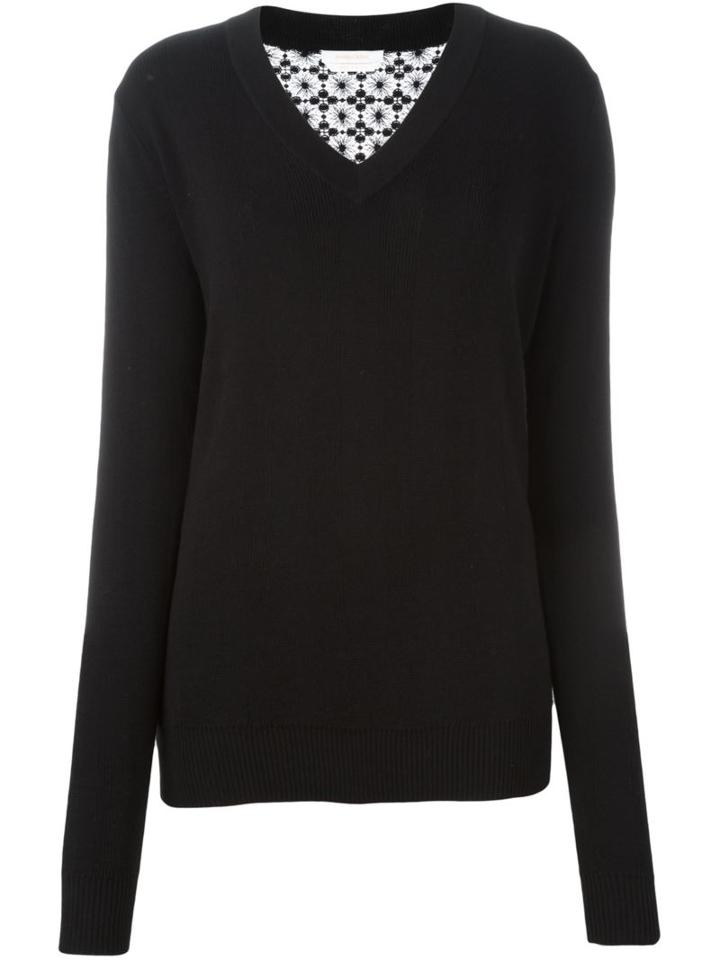 See By Chloé Floral Lace Panel Jumper, Women's, Size: Medium, Black, Cotton