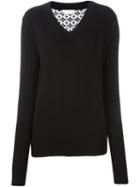 See By Chloé Floral Lace Panel Jumper, Women's, Size: Medium, Black, Cotton