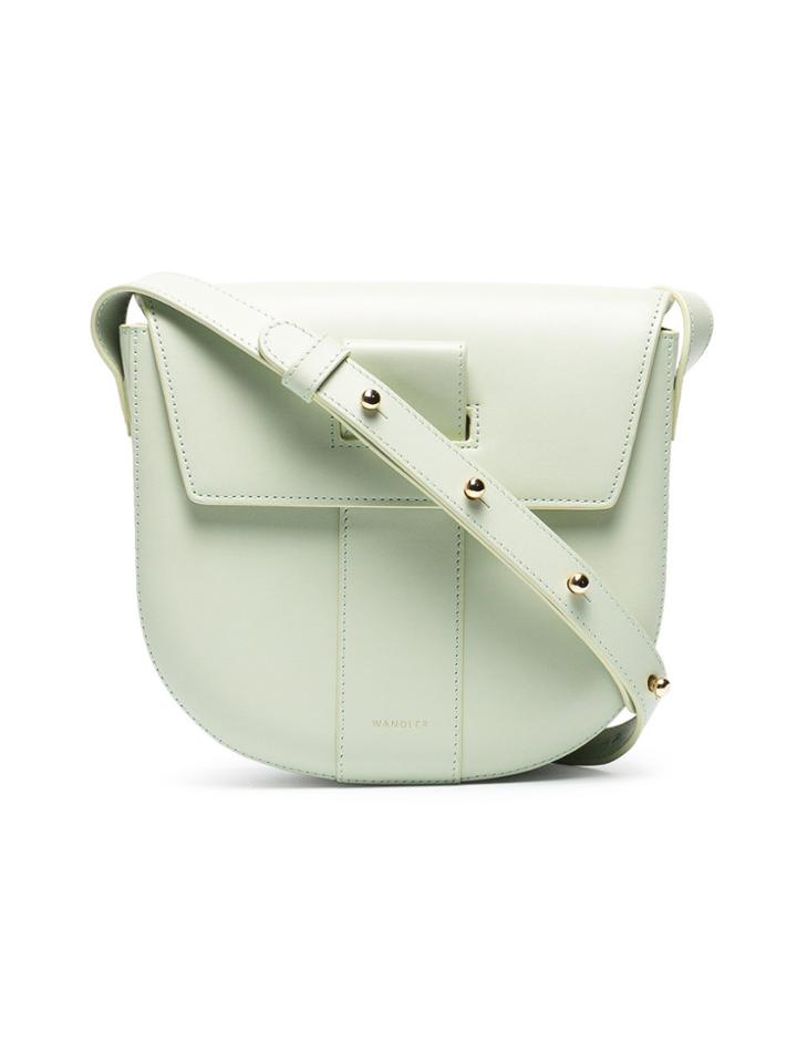 Wandler Green Leather Miles Cross Body Bag