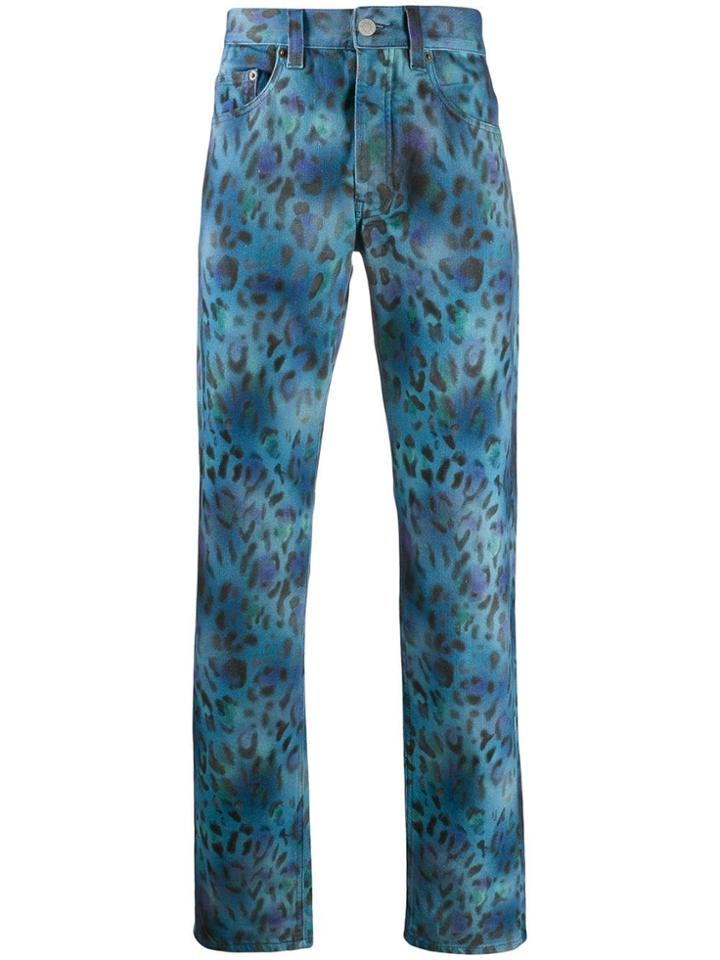 Napa By Martine Rose Blue-fantas Leopard Print Trousers