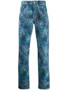 Napa By Martine Rose Blue-fantas Leopard Print Trousers