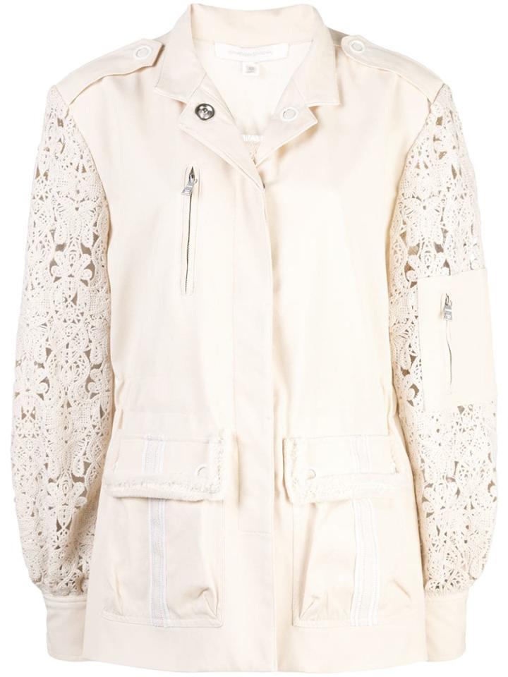 Jonathan Simkhai Lace-detail Zipped Coat - White