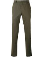Fendi Straight-leg Trousers, Men's, Size: 46, Green, Cotton/spandex/elastane/viscose/calf Leather