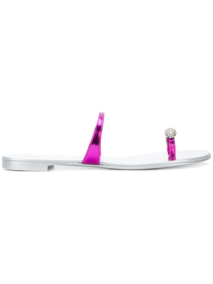 Giuseppe Zanotti Design Metallic Ring Sandals - Pink & Purple