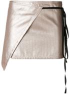 Ann Demeulemeester Wrap-around Mini Skirt - Metallic