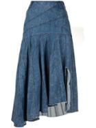 System Asymmetric Denim Skirt - Blue