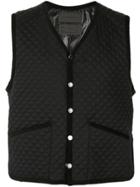 Fumito Ganryu Diamond Quilted Waistcoat - Black