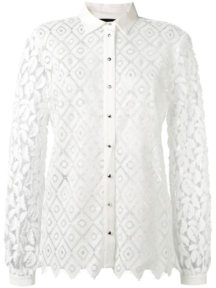 Just Cavalli Embroidered Button Shirt - White