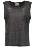Andrea Bogosian Linen Top With Front Pocket - Grey