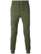 Balmain Biker Track Pants, Size: Medium, Green, Cotton