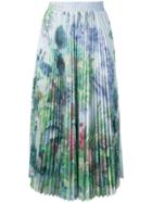 Red Valentino Pleated Floral Midi Skirt - Green