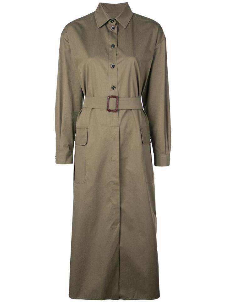 Max Mara Belted Shirt Dress - Green