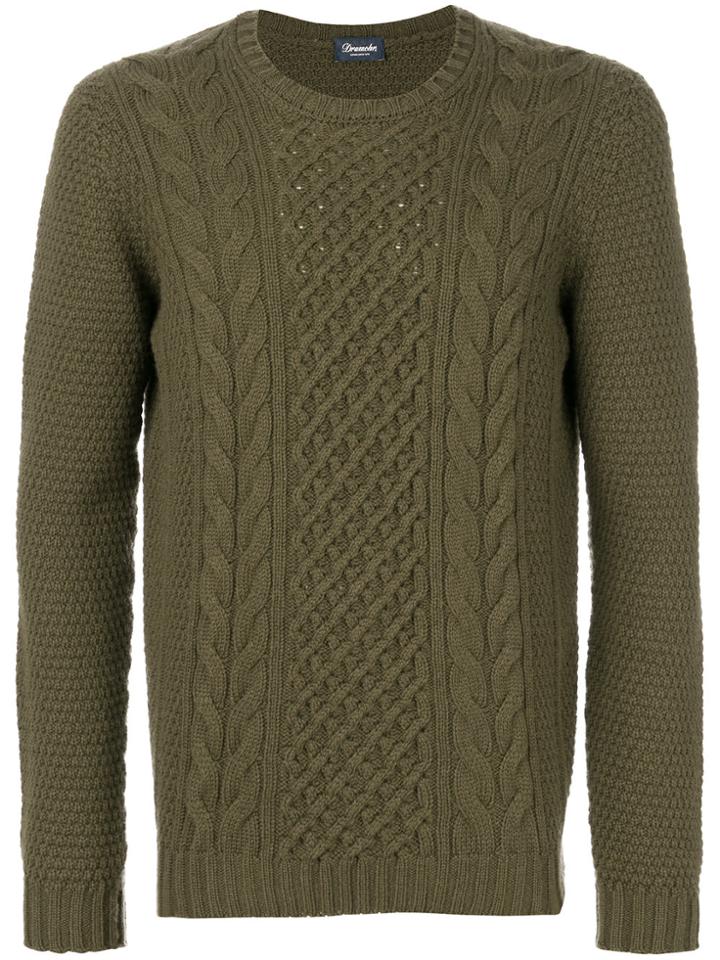 Drumohr Cable Knit Textured Sweater - Green