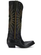 Golden Goose Embroidered Cowboy Boots - Brown