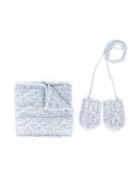 Tartine Et Chocolat Cable Hanknit Scarf And Mittens Set, Boy's, Size: 44 Cm, Blue