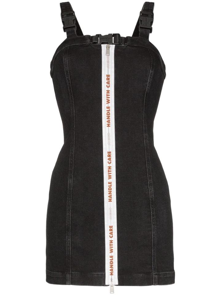 Heron Preston Bustier Stretch Denim Mini Dress - Black