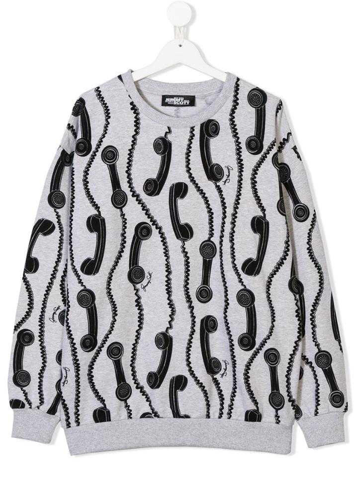 Jeremy Scott Junior Telephone Print Sweatshirt - Grey