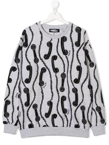 Jeremy Scott Junior Telephone Print Sweatshirt - Grey