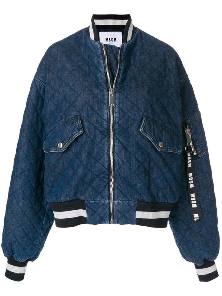 Msgm M Bomber Jacket - Blue