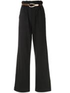 Framed Wide Leg Trousers - Black