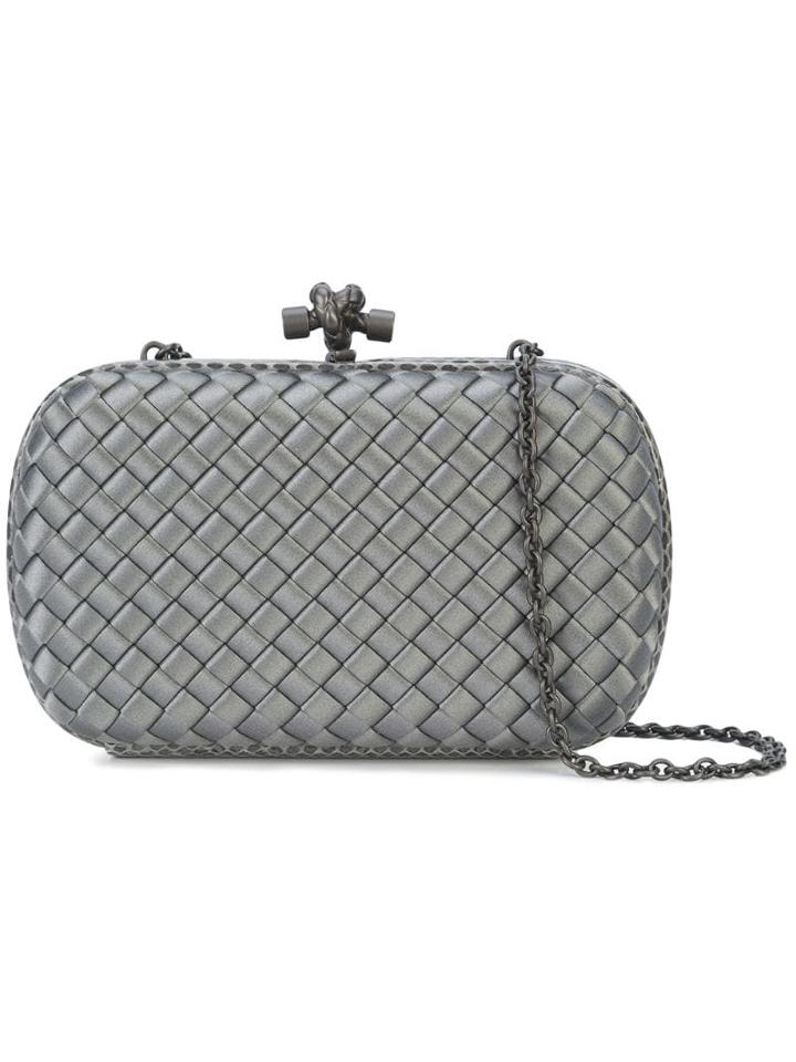 Bottega Veneta Light Grey Intrecciato Impero Chain Knot
